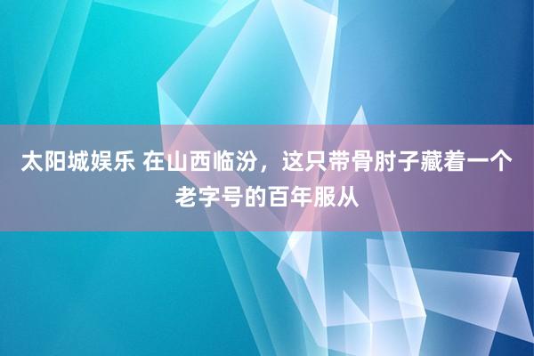 太阳城娱乐 在山西临汾，这只带骨肘子藏着一个老字号的百年服从