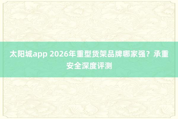 太阳城app 2026年重型货架品牌哪家强？承重安全深度评测